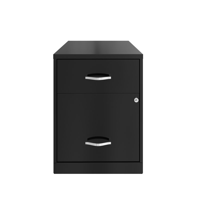 Skieler 18'' Deep 2 -Drawer File Cabinet with Accessory Drawer, Black