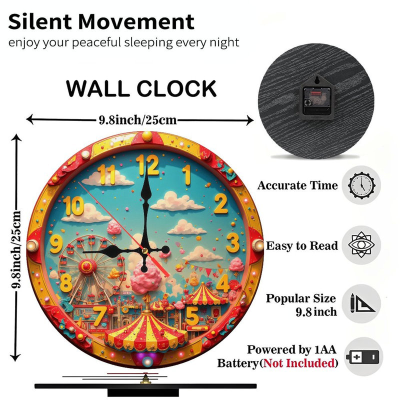 Horloge murale colorée