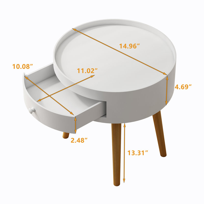 Karana 15'' Bedside Table, White