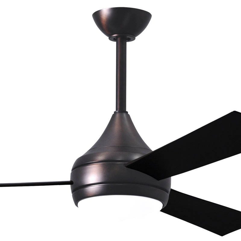 Donaire 52'' Ceiling Fan with LED Lights, Brushed Bronze, Matte Black