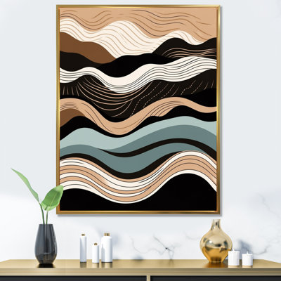 «Teal Black Line Art Elegance I», reproduction d'art sur toile