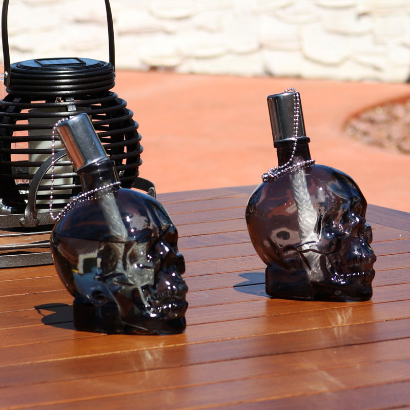 Torches de table Grinning Skull - 4 torches - noir, 4, Noir