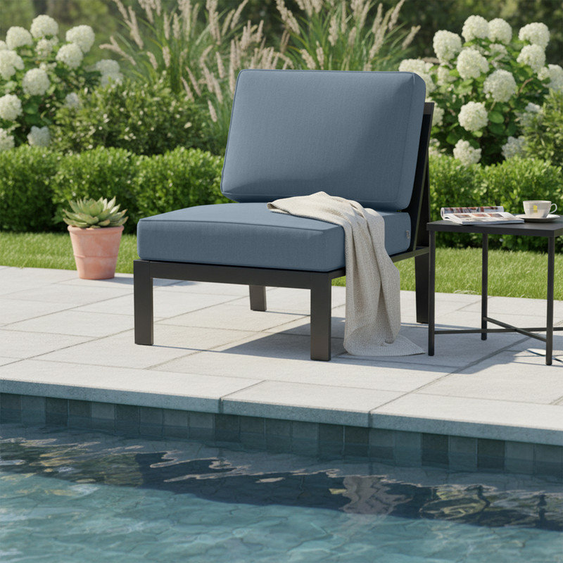 Indoor/Outdoor Deep Seating Sunbrella Cushion, Canvas Haze