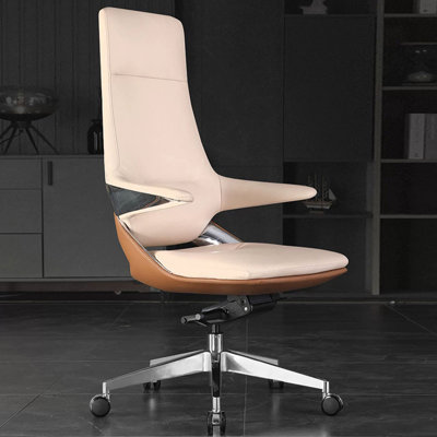 Chaise de bureau réglable en similicuir et alliage d'aluminium Silver Hight