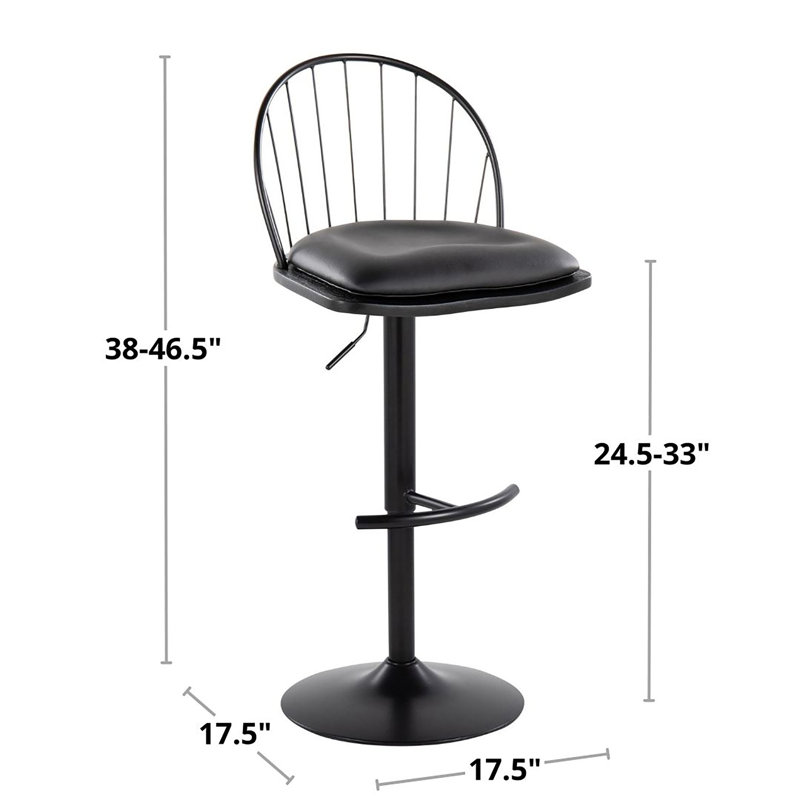 Tabouret de bar Arabelle, Noir