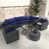 Coussin bleu / cadre gris est en rupture de stock