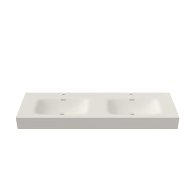 Lavabo de salle de bain à surface solide en pierre durable avec finition résistante aux égratignures et aux taches