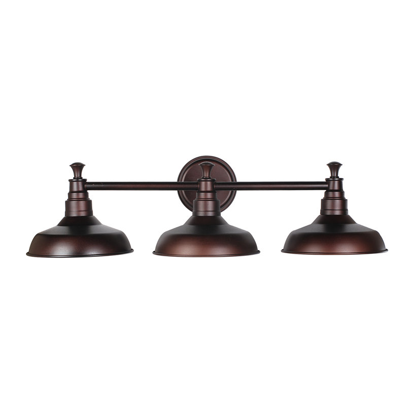 Éclairage de salle de bain à intensité variable 3 lumières Cathryn, Bronze café texturé