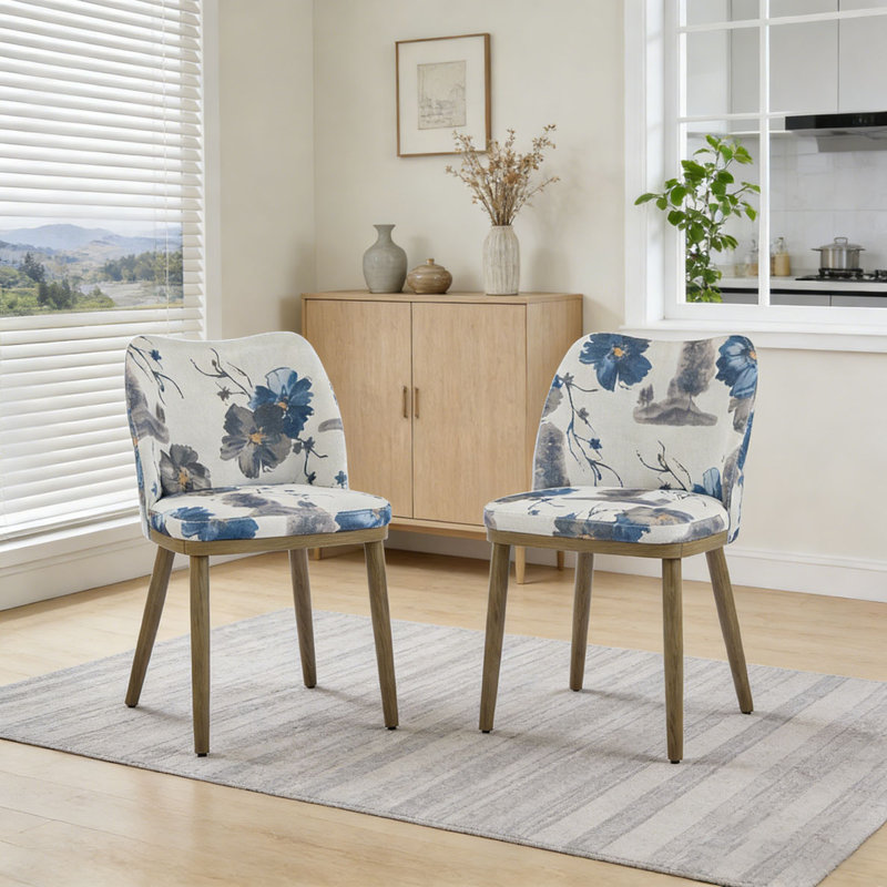 Ensemble de 2 chaises de salle à manger en bois massif, Multi