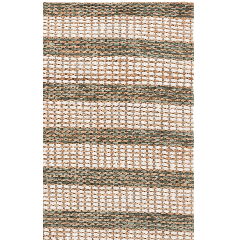 Jute / sisal touffeté à la main Martha Stewart; Laine Tapis d'intérieur en coton rayé, Tapis de couloir 2 pi 3 po x 8 pi 0 po