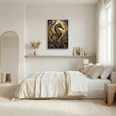 Artistic Seahorse Canvas Wall Art Oil Painting Print Set Of 1