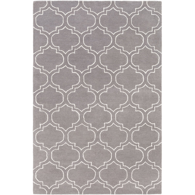 Tapis gris anthracite en laine touffeté à la main Shandi