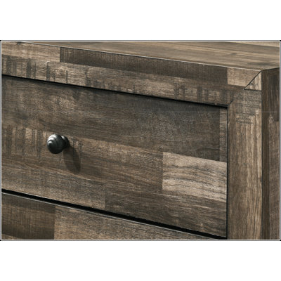 Table de chevet rustique en bois à deux tiroirs avec rangement spacieux, parfaite pour l'organisation de la chambre à coucher et un design élégant.