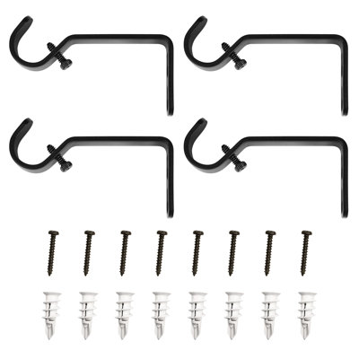 Lumi Home Furnishings Non-Adjustable Single Curtain Rod Brackets 3/4 in. (4-Piece)