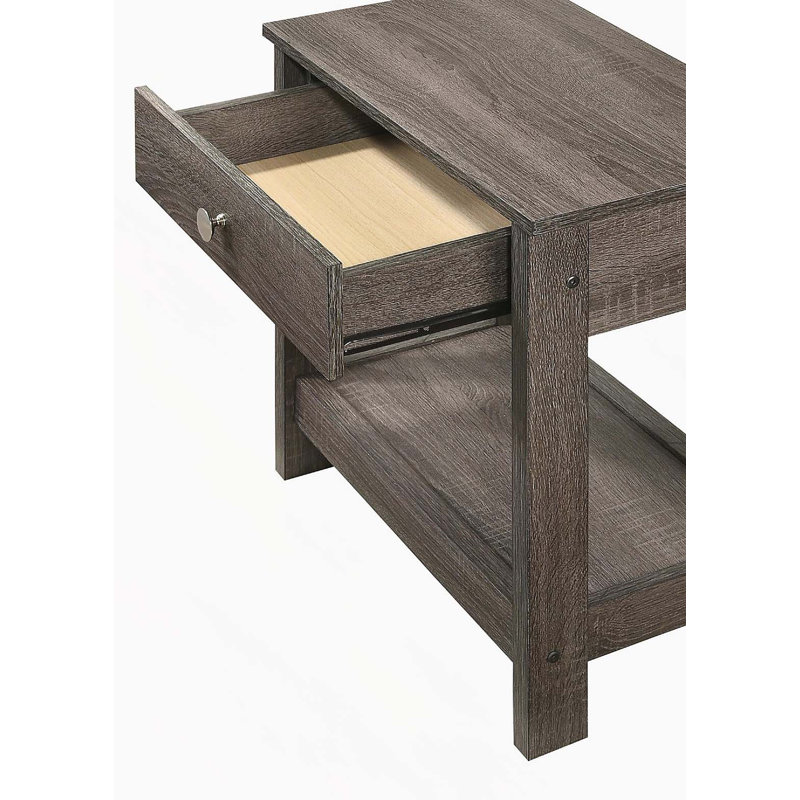 Table de chevet 1 tiroir rustique gris