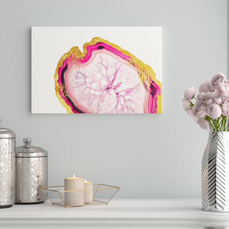 «Deliquesce Blush», impression sur toile tendue, H 40 po x l 60 po x P 1,5 po, Toile avec cadre noir, Pas de tapis