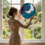 Panneau de vitrail 12 "H Owl Moon-1415675491