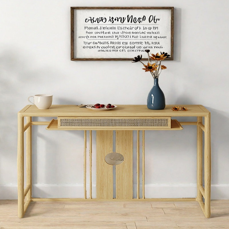 Console d'entrée en bois de frêne moderne et minimaliste, H 31,5 po x l 63 po x P 13,8 po