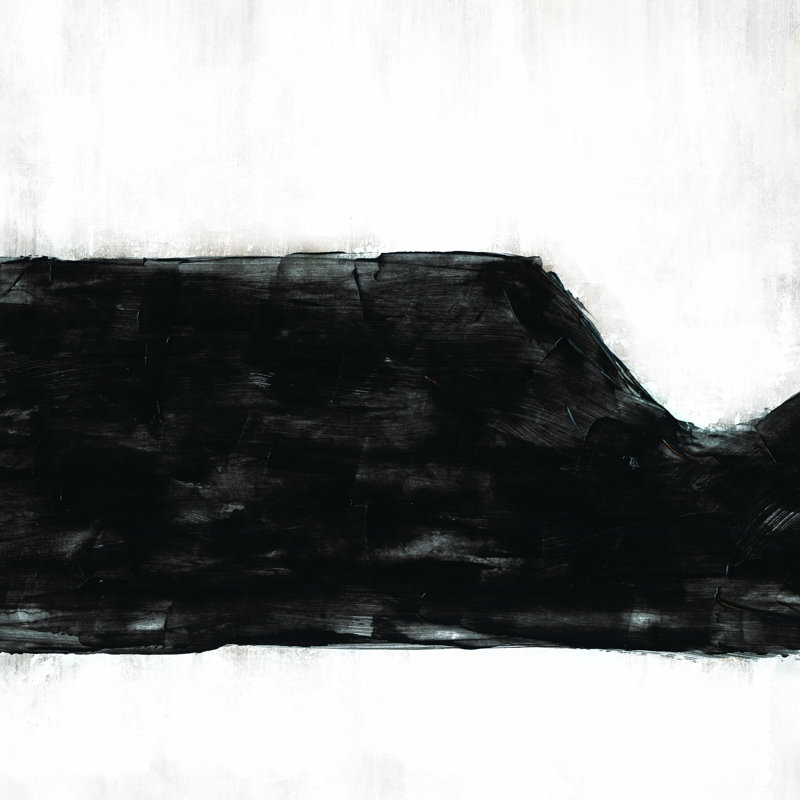 Forme de peinture noire et blanche, H 36 po x l 36 po