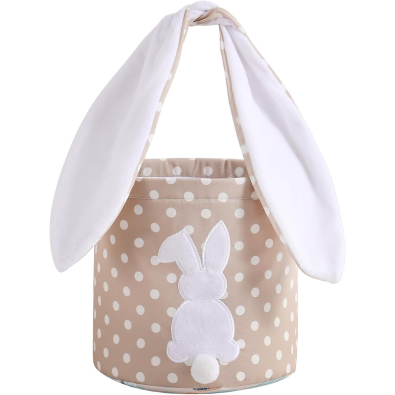 Panier de lapin de Pâques avec sac de chasse et œufs, sac en toile pour lapin