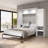 Maile High-Gloss Scratch-Resistant Murphy Bed and Storage Cabinet with Door and Pull-Out Shelf-100676306