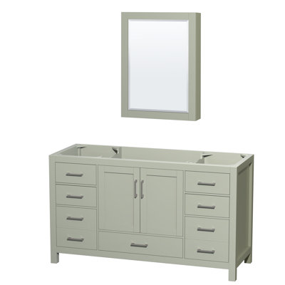 Base de meuble-lavabo autoportant simple 59 po avec armoire à pharmacie Sheffield
