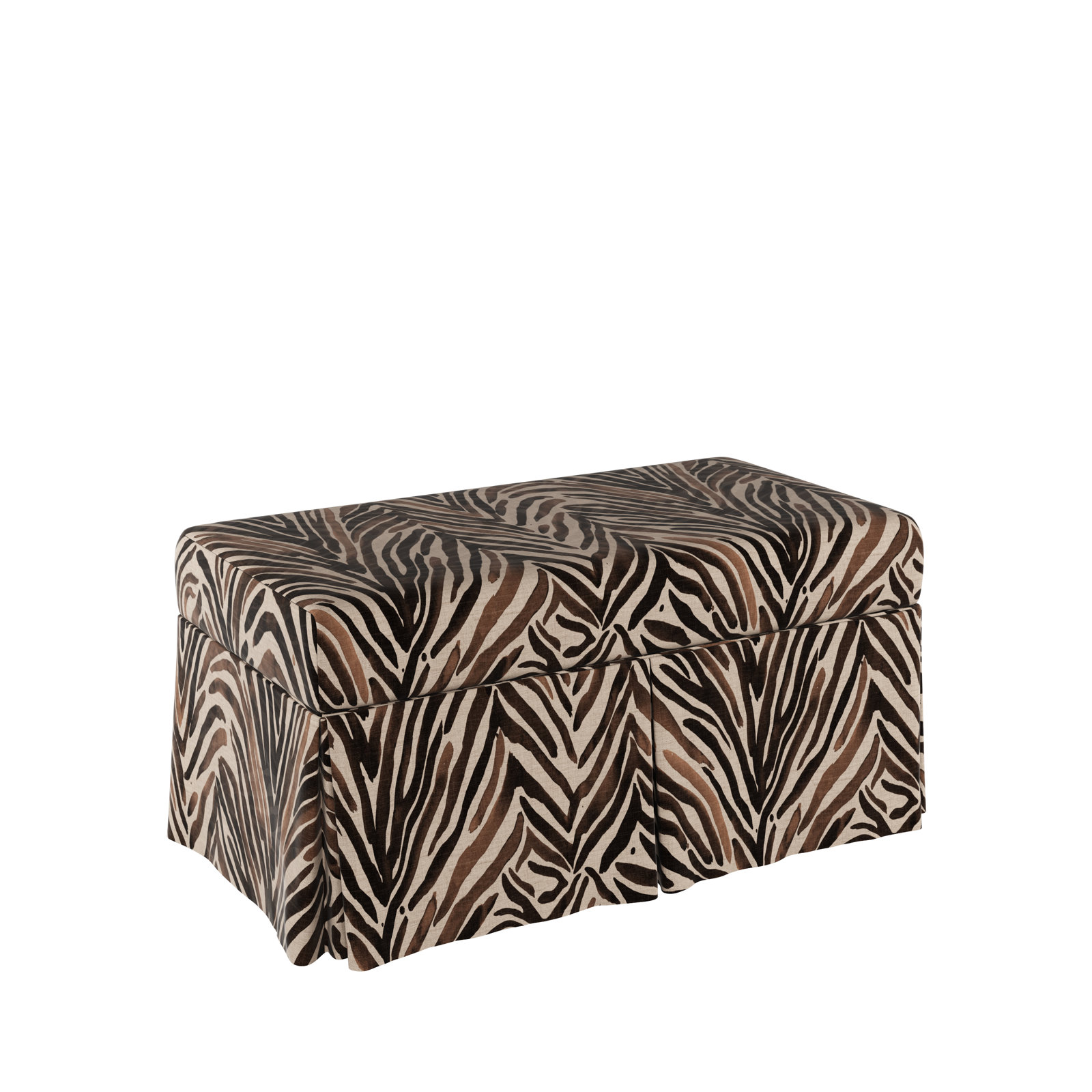 Chaplin Storage Bench, Washed Zebra Chocolate