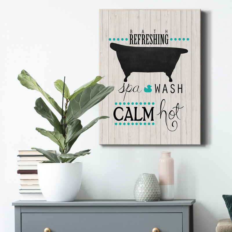 «Refreshing Bath», reproduction d'art textuel sur toile tendue, H 27 po x l 18 po x P 1,5 po