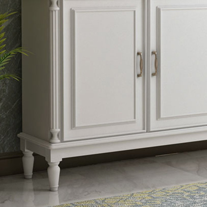 Banc de rangement blanc en bois manufacturé, Blanc