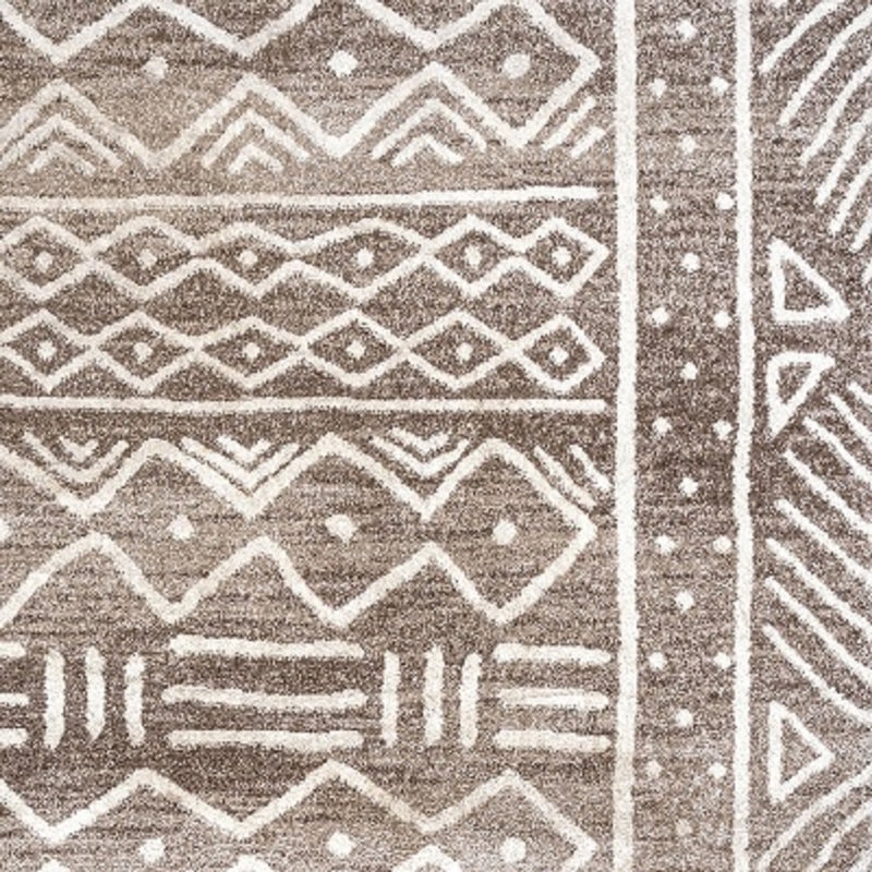 Maidenhead Tribal Geometric Brown/Ivory Rug, Rectangle 5' x 8'