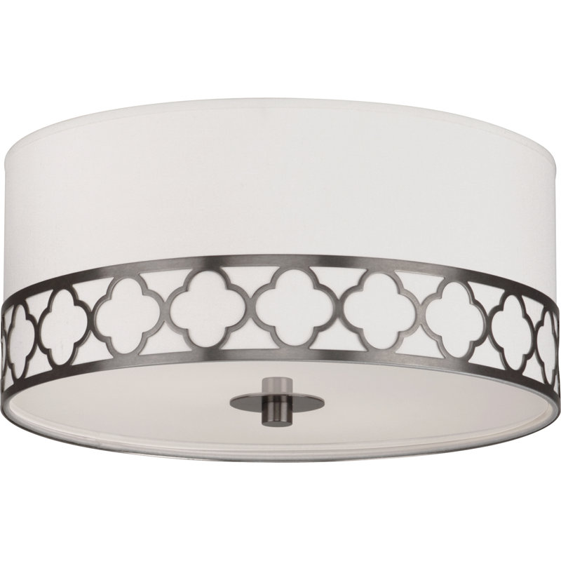 Plafonnier encastré 2 lumières 17,5 po Addison, Nickel patine, Perle Dupoini