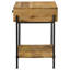 Table d'appoint en bois de manguier massif avec tiroir