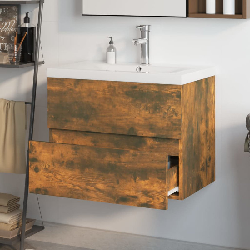 Sarana Bathroom Storage Cabinet, Smoked Oak