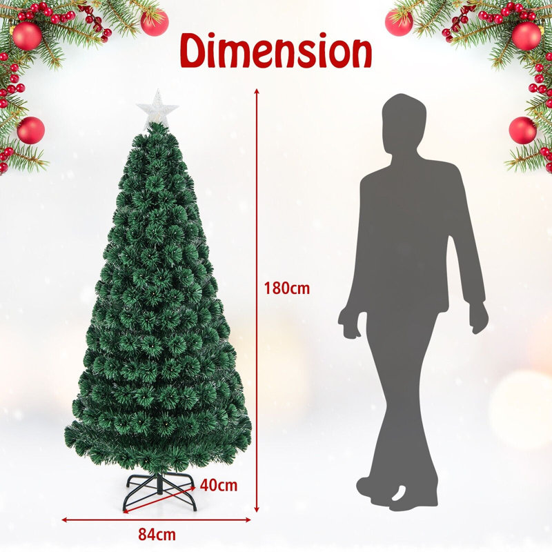 Lighted Artificial Christmas Tree, 180cm