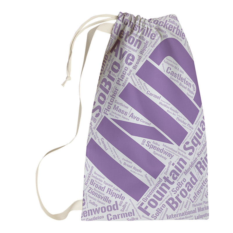 Laundry Hamper with Handles, Large (36" H x 28" W x 1.5" D), Purple, Indianapolis