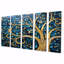 «Whirling Art Nouveau Tree Teal Blue Sky», art mural arbre 5 pièces-1800867848