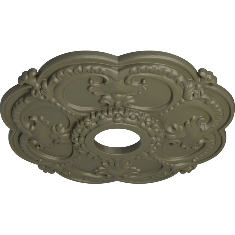 Médaillon de plafond Endurathane Alexandria, diamètre extérieur 19 5/8 po x P 1 1/2 po (convient aux auvents jusqu'à 4 5/8 po), finition perle noire peinte à la main