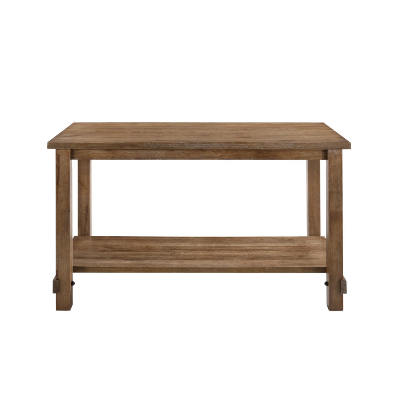 Table de bar à hauteur de comptoir Martha II - finition chêne vieilli, table de pub avec cadre en bois massif