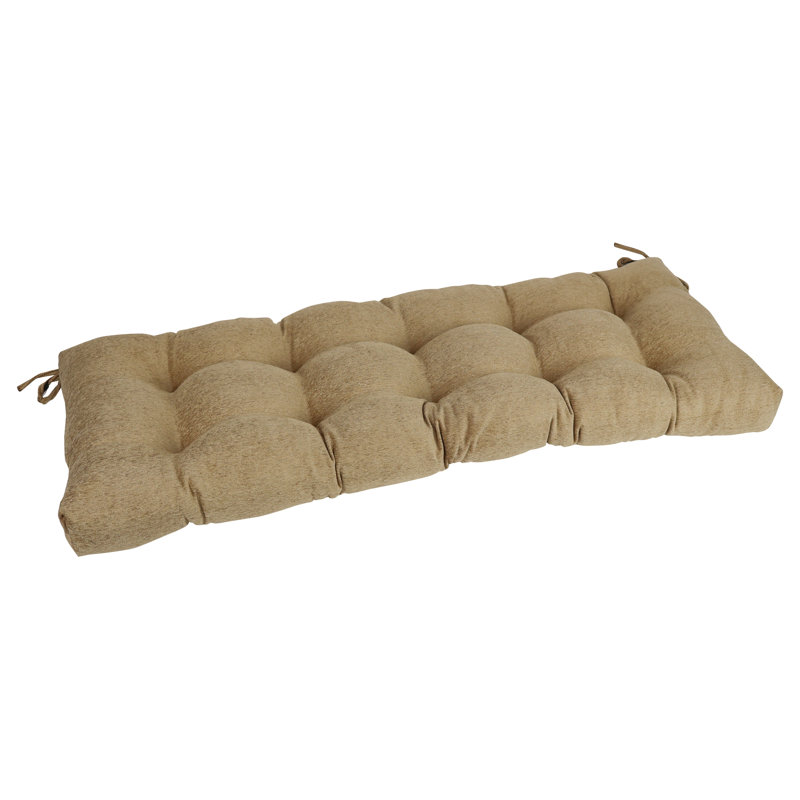 Coussin de banc capitonné en jacquard chenille, L 46 po x P 19 po, Tanné