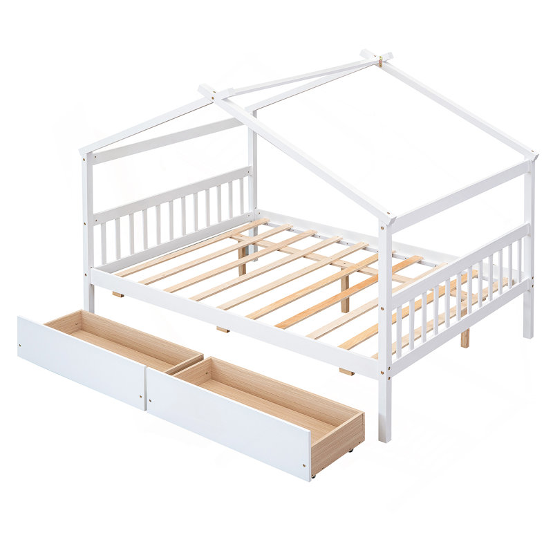 Lit en bois avec tiroirs