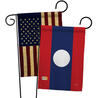Ensemble de drapeaux décoratifs en polyester 2 faces 19 x 13 po 2 pièces laos impressions