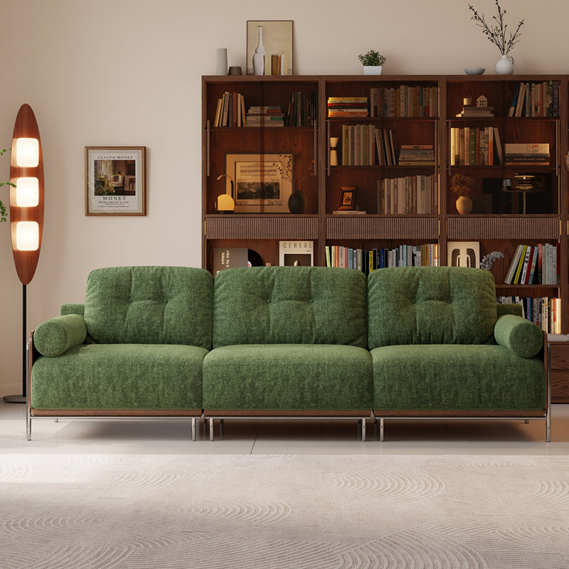 Coussin en chenille vert, 102.36" W