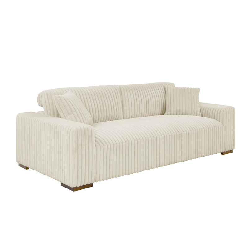 Canapé à accoudoirs carrés 89 po Valedge, Beige