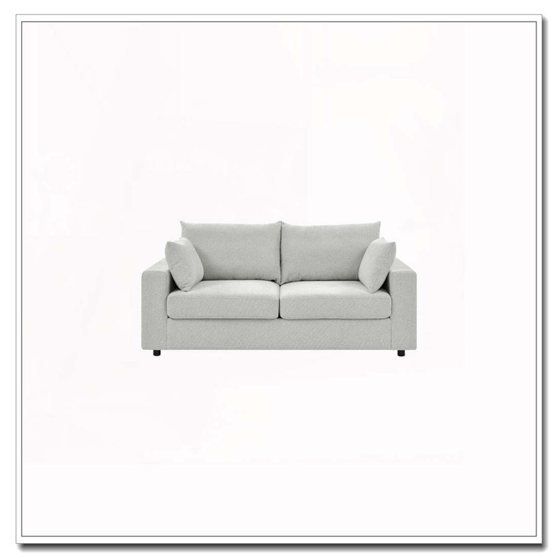 Canapé rembourré 78 po avec coussins profonds 78 po, Beige