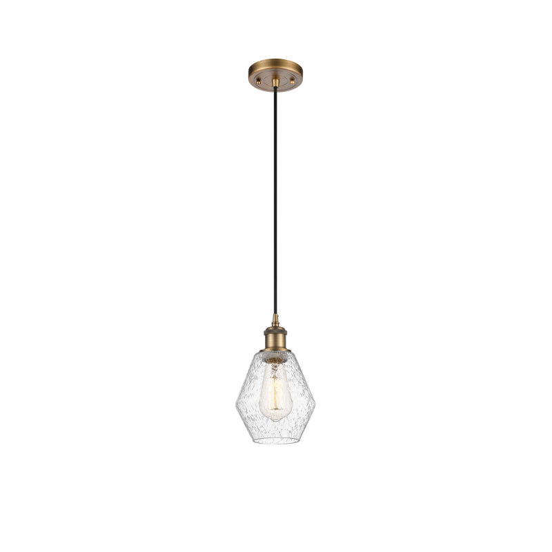 Luminaire suspendu simple à 1 lumière Gabbie, Gris / Argent