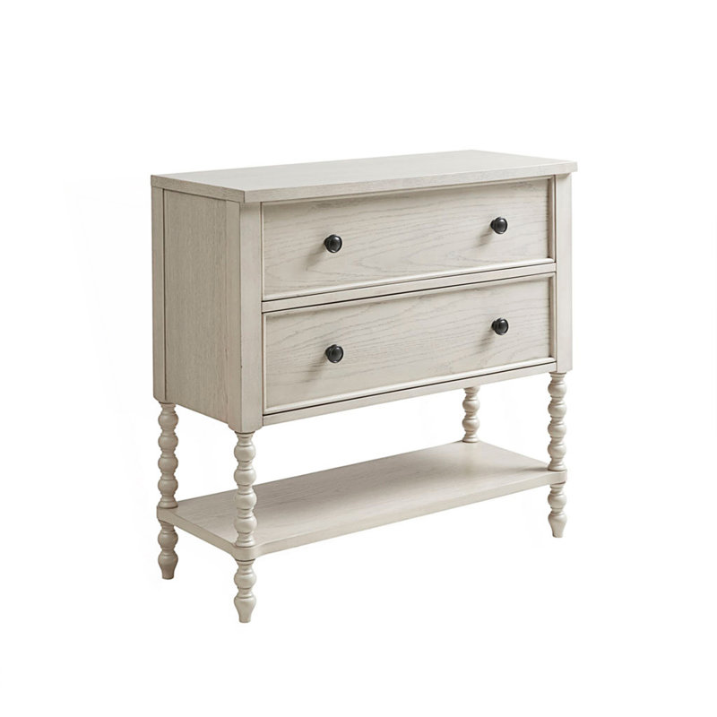 Commode d'appoint 2 tiroirs avec tablette, commode de chambre, Naturel