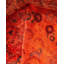 Tapis orange noué à la main de conception unique Chimel