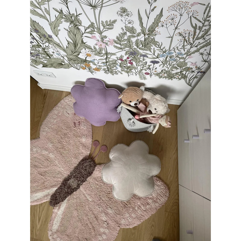 Washable Animal Cotton Rug Baby Butterfly