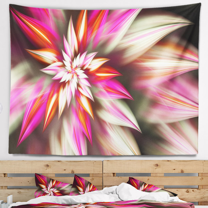 Tapisserie abstraite abstraite avec spirale rouge, H 50 po x l 60 po