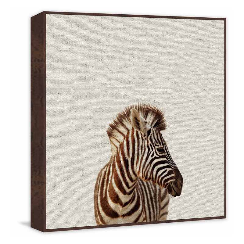 «Zebra Side View», reproduction sur toile avec cadre flottant, H 12 po x l 12 po x P 1,5 po